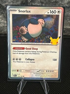 Pokemon Snorlax 119/128 Holo STAMPED 30th Anniversary Celebrations M/NM